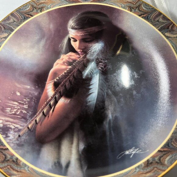 Set of 4 Plates Bradford Exchange - Native Beauty - Native American Inspired - W - Picture 5 of 10